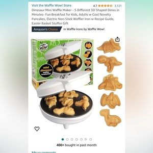 Dinosaur waffle maker for kids